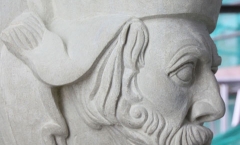 Medieval Bishop head statue Medieval Bishop head statue