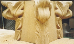 Masoned and carved finial stone