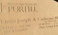 Letter carving - Gill Sans font Letter carving - Gill Sans font