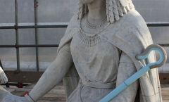 Polystyrene crook on statue