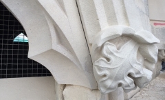 Detail in tracery stone sits well next to carved corbel