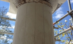 Mortared column before carving