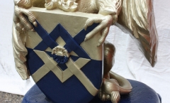 Griffin and shield