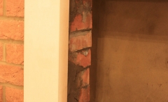 Stone fixed to temporary bricks Stone fixed to temporary bricks