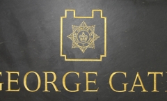 Carved stone plaque - slate