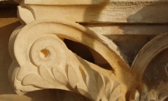 Architectural bath stone scroll