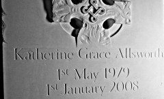 Gravestone with carved Celtic cross