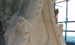 Buttress capitals with carved bats