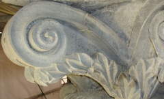 Architectural volute - carved leaves