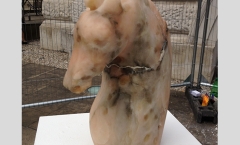Alabaster sculpture of a horses head 