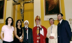 Katherine Worthington, Mayoral Party, Bishop, Rory Young (crucifix sculptor), Stephen Oliver (Architect)  